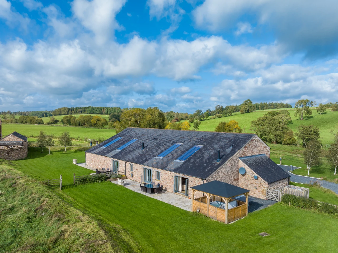 Drone Photo of Brockram Barn garden