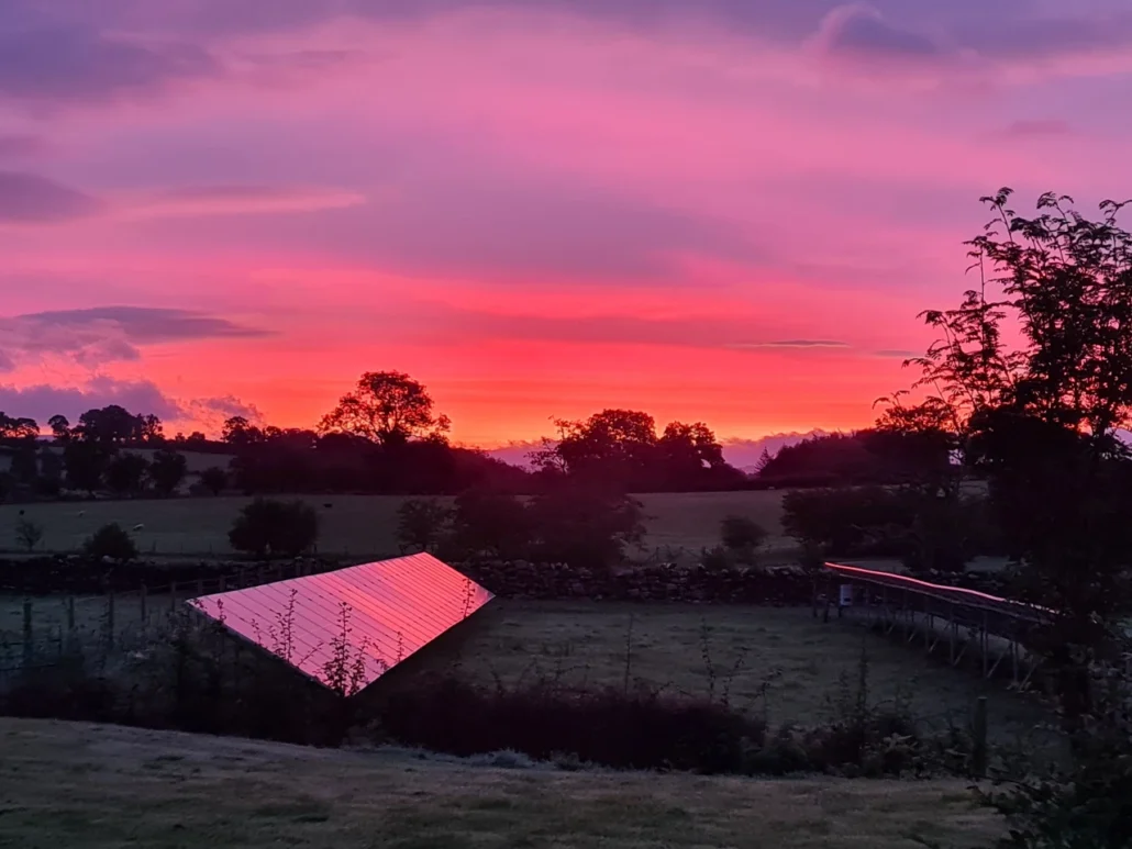 Solar Panels at Sunset